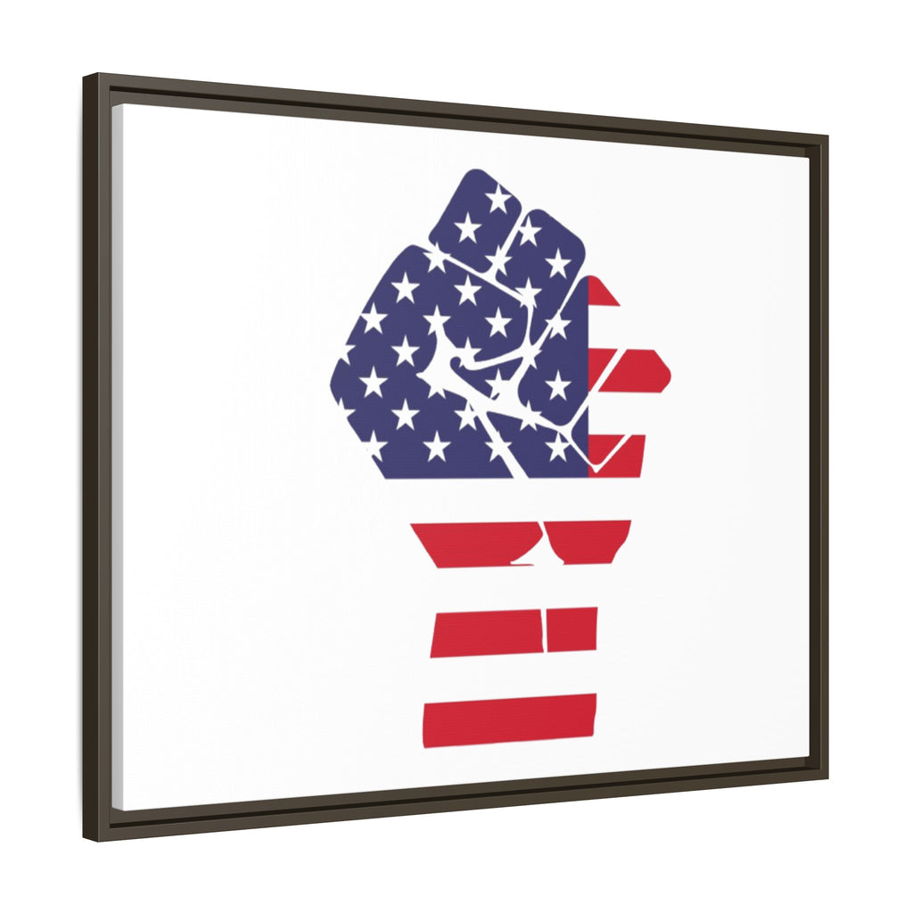Framed Canvas Print – American Flag Fist Wall Art
