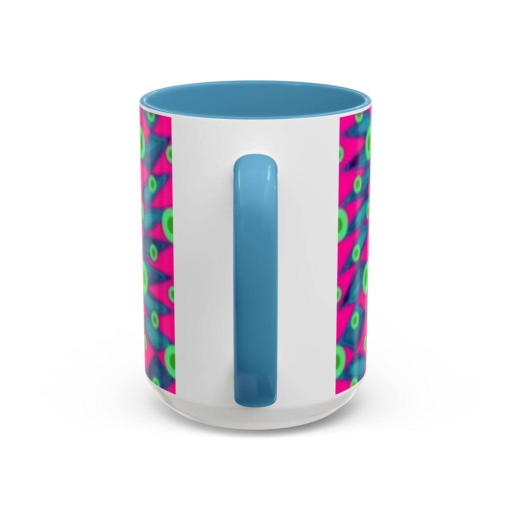 Abstract Neon Pattern Coffee Mug — Vibrant Retro Geometric Accent Mug (11/15oz)