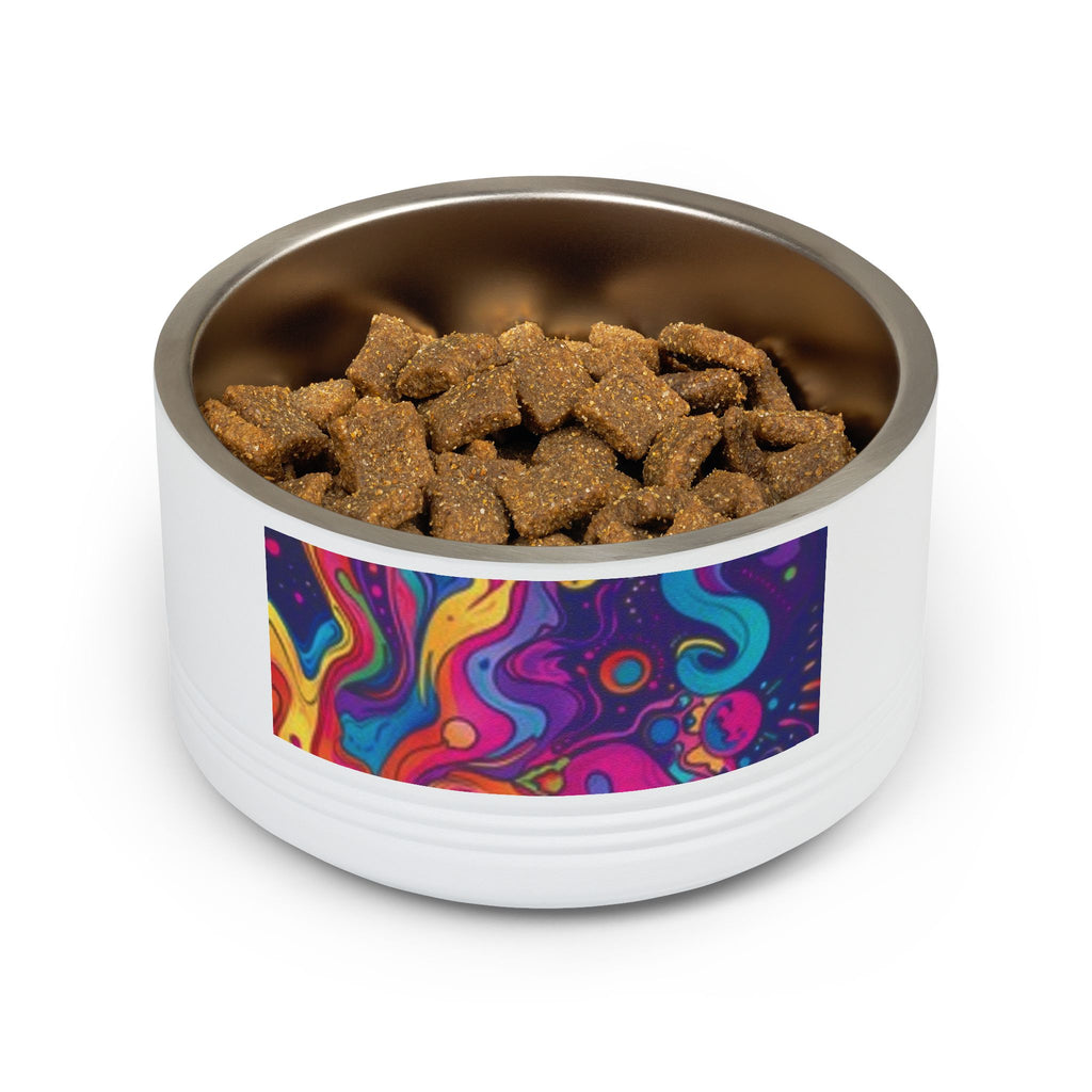 Cat Silhouette Pet Bowl — 18oz Stainless Steel Cat Food & Water Dish