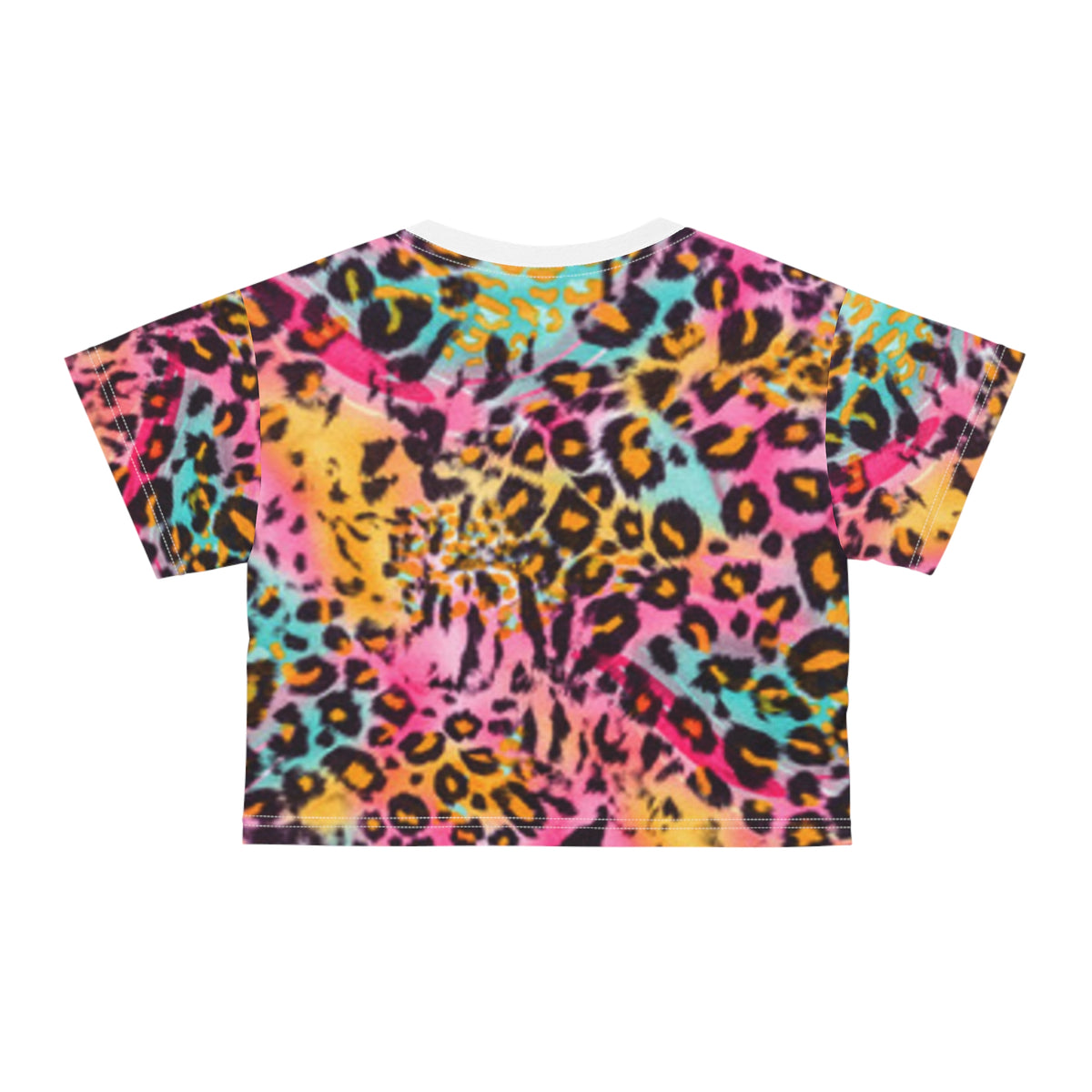 Neon Leopard Print Crop Tee