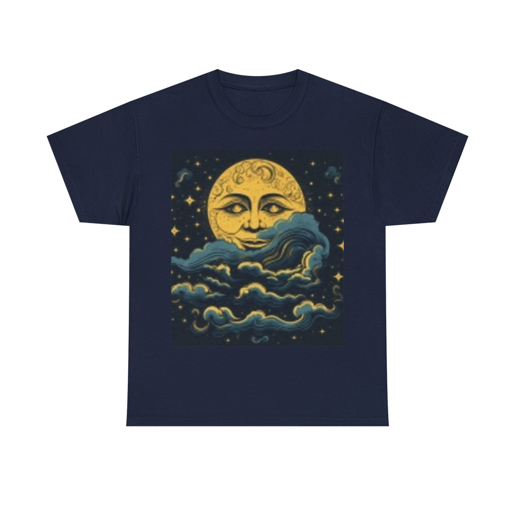 Vintage Moon & Clouds Graphic Tee — Retro Celestial T-Shirt