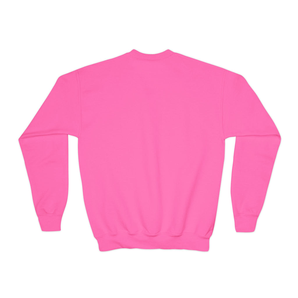 Youth Crewneck Sweatshirt — Colorful Cartoon Kittens Group Graphic
