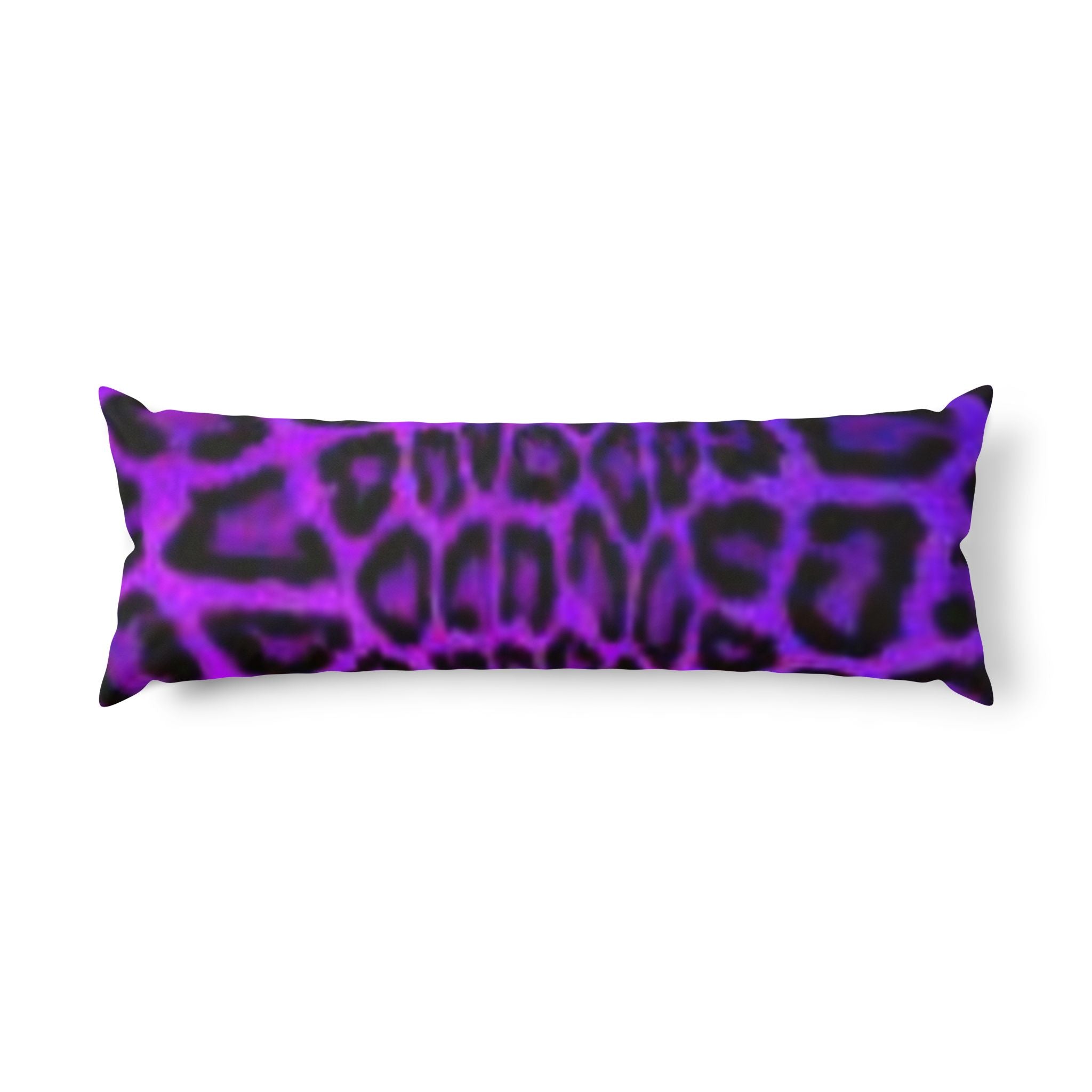 Leopard Luxe Body Pillow — Bold Purple Animal Print Accent Pillow