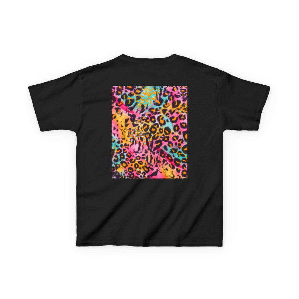 Kids Leopard Cub T-shirt — Colorful Leopard Print Back