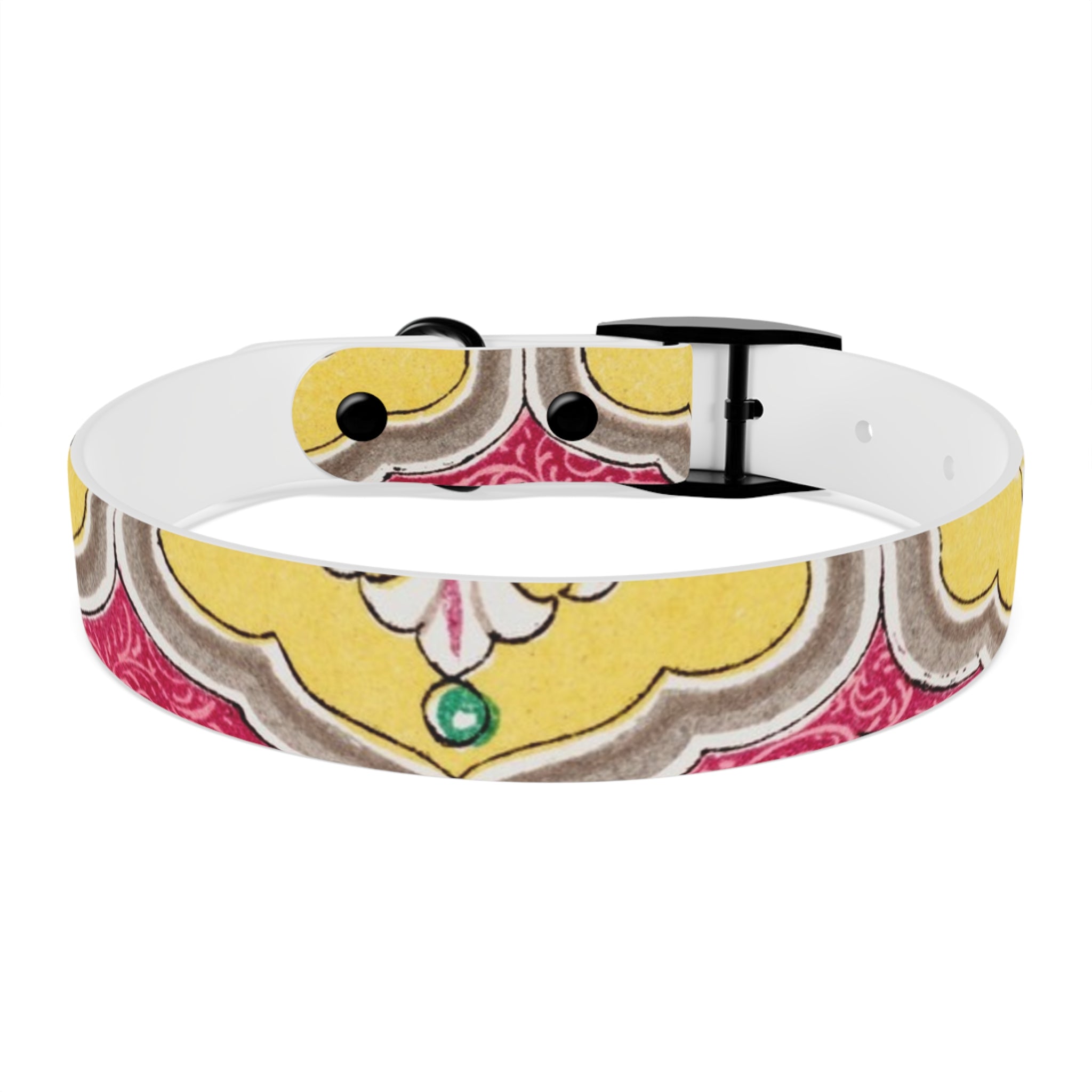 Floral Paisley Dog Collar — Pink Vintage Swirl Pattern