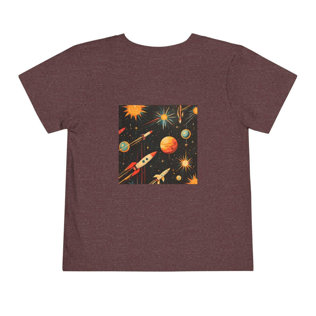 Toddler T-shirt — Adventures Cute Astronaut & Retro Space Rockets Design