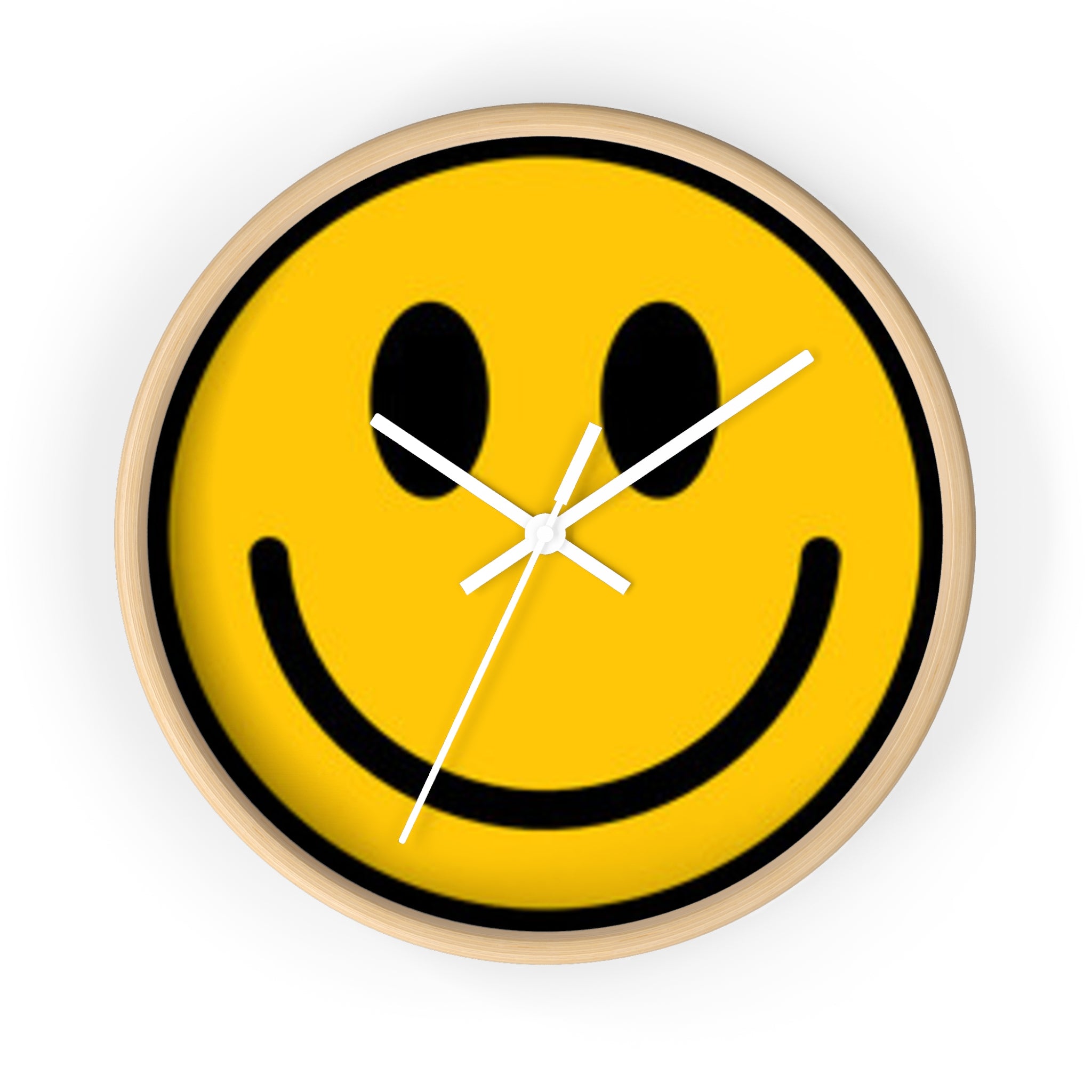 Smiley Face Wall Clock — Retro Yellow Happy Face Decor for Home & Office