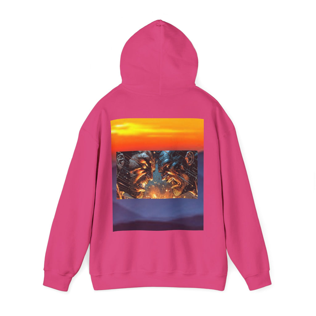 Marijuana Leaf Hoodie with Two Men Angry — Casual Streetwear Pullover
