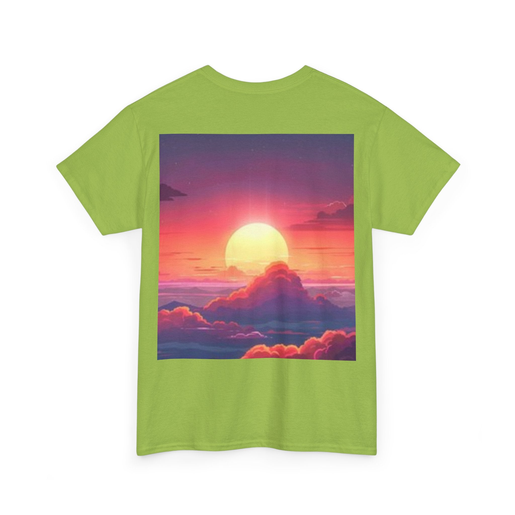Mythic Sunset Portrait Tee — Artistic Goddess & Vibrant Sunset Graphic T-Shirt