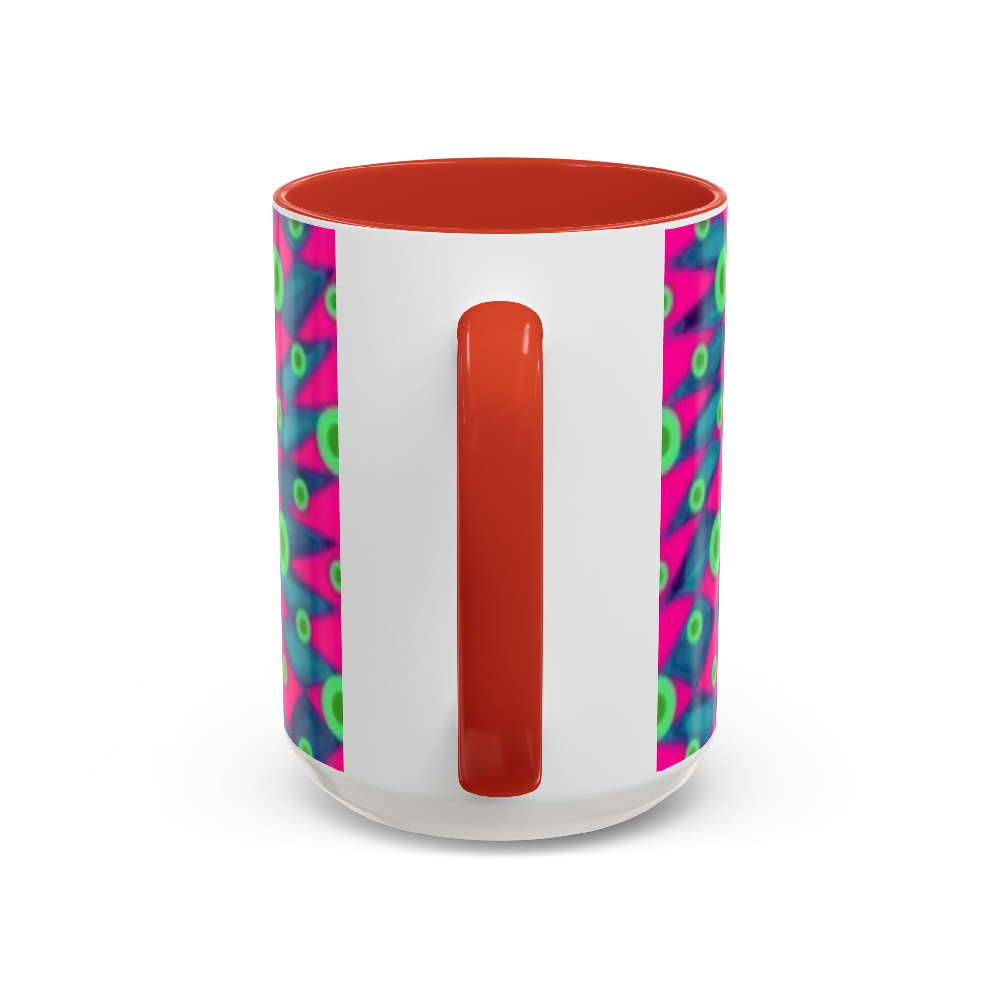 Abstract Neon Pattern Coffee Mug — Vibrant Retro Geometric Accent Mug (11/15oz)