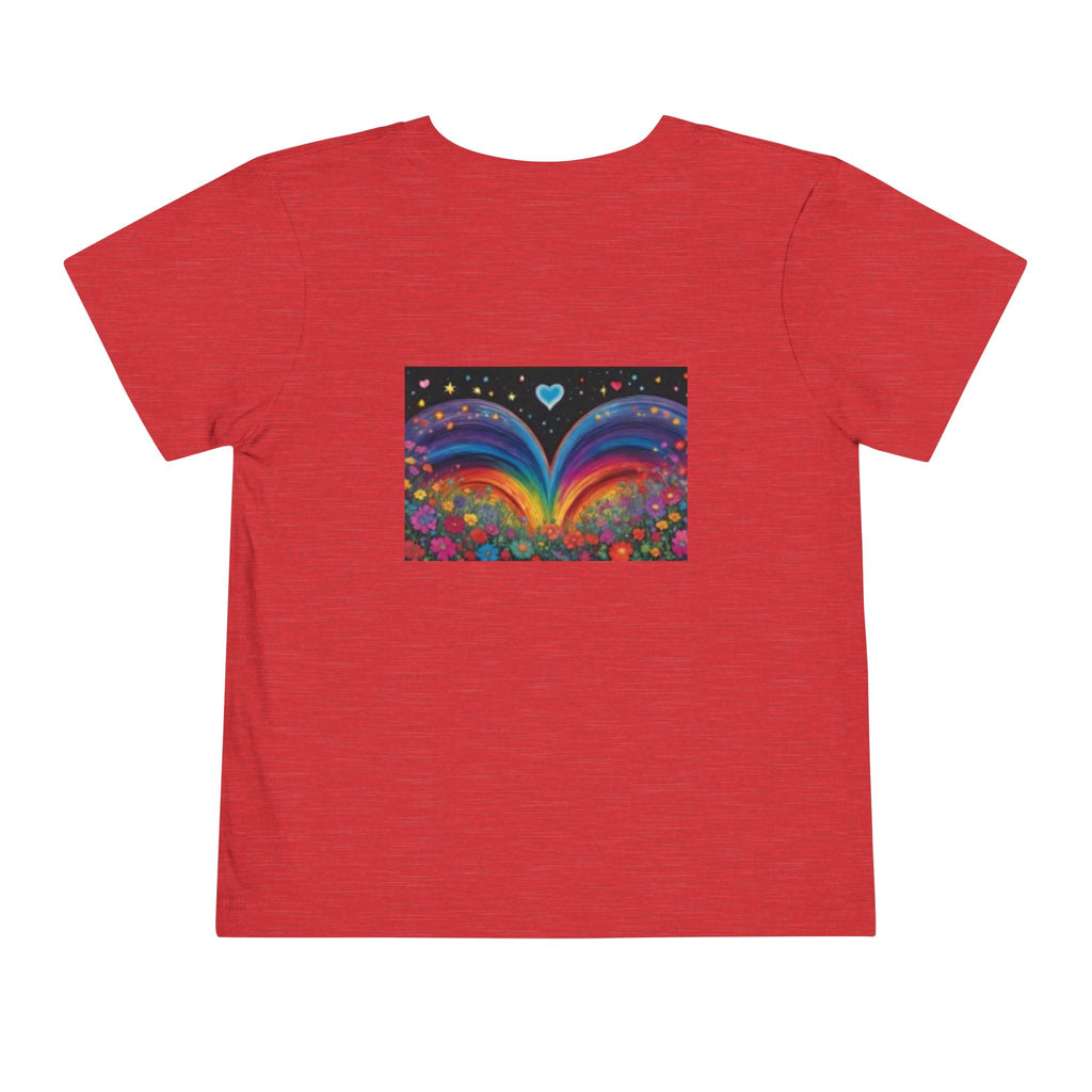 Toddler Tee — Colorful Rainbow Heart & Cute Animal Friends