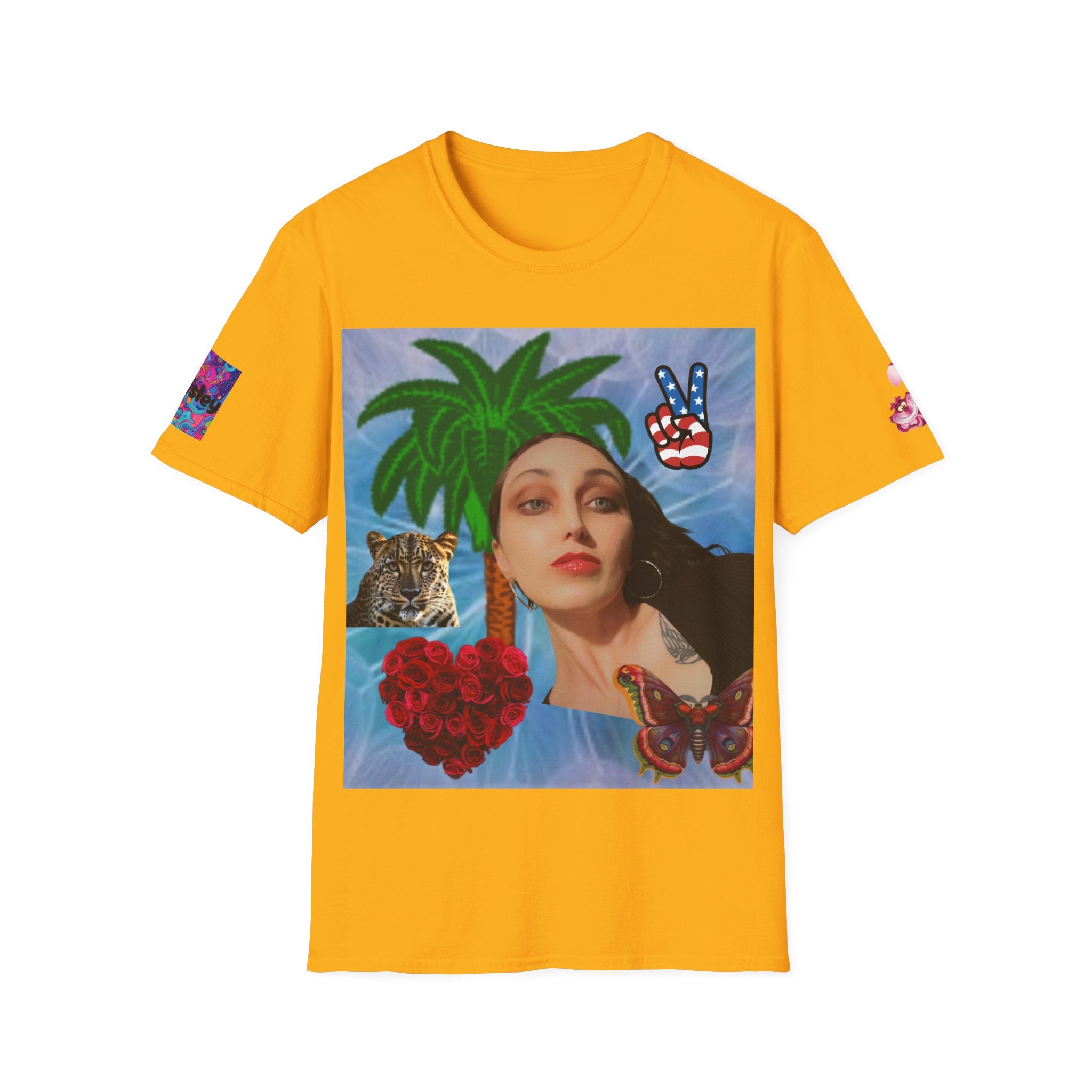 Paisley Tee — Vintage Glam Face Print T‑Shirt
