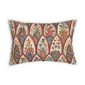 Bohemian Floral Lumbar Pillow — Pink & Olive Patterned Decorative Accent