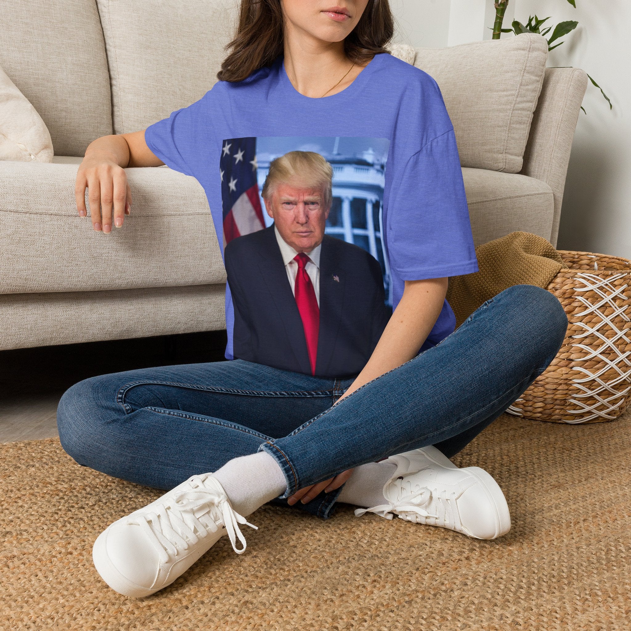 Political Portrait T‑Shirt — Patriotic Flag Headshot Tee