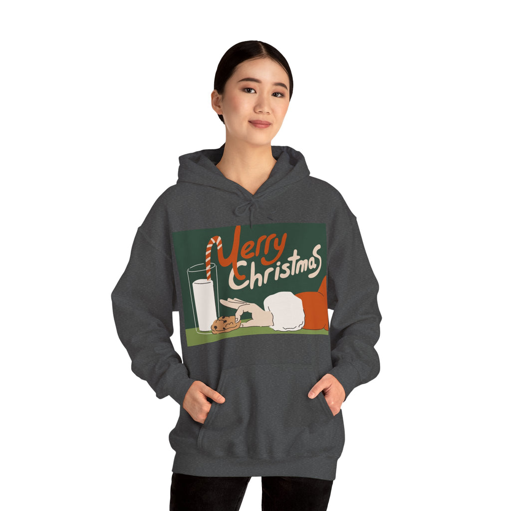 Merry Christmas Cookie & Milk Hoodie — Retro Holiday Sweatshirt