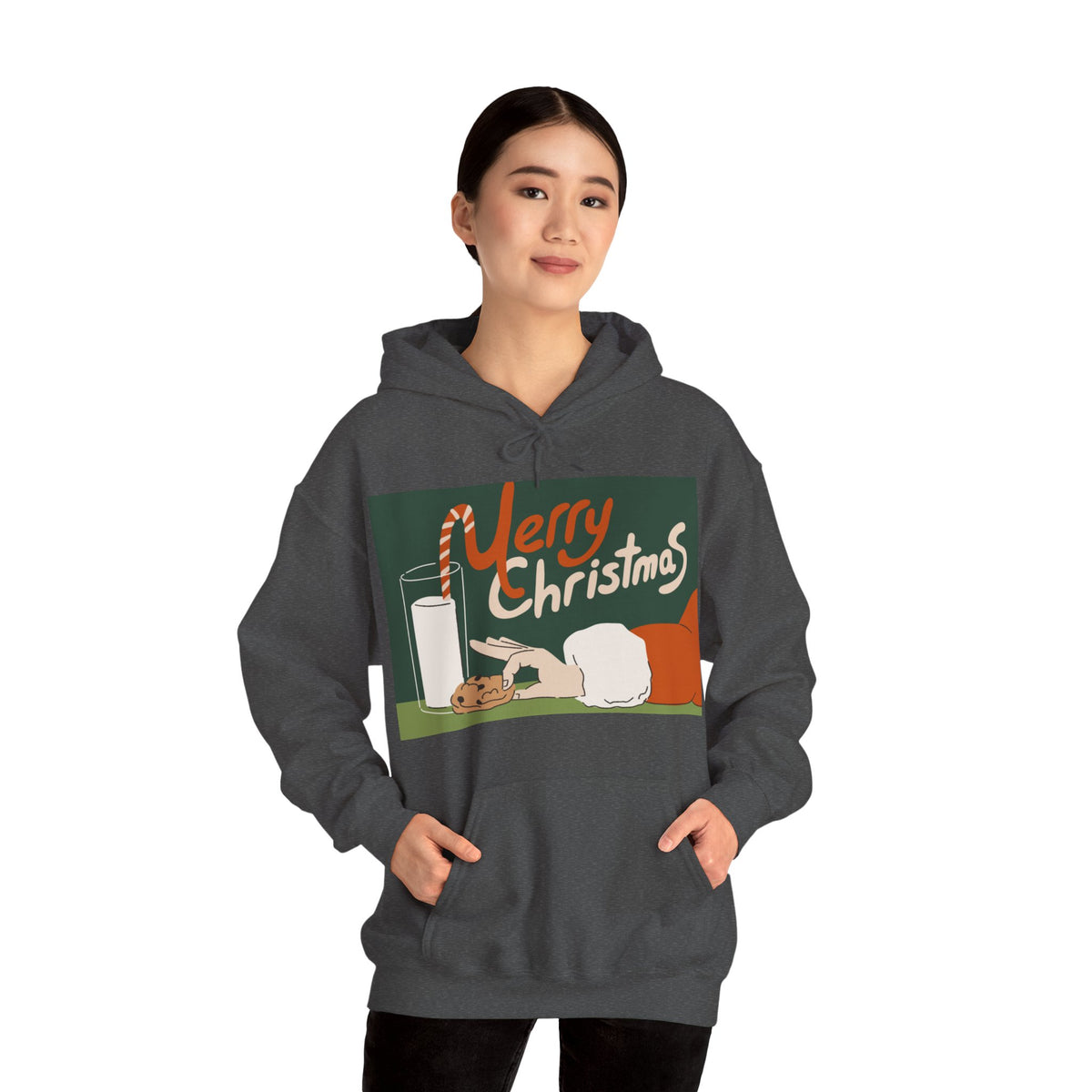 Merry Christmas Cookie & Milk Hoodie — Retro Holiday Sweatshirt