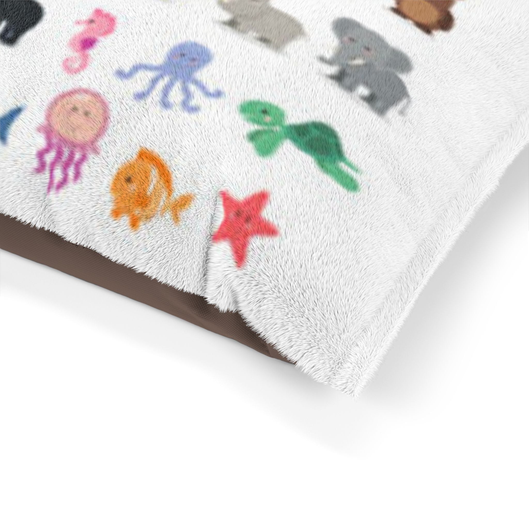Animal Alphabet Pet Bed — Cute Cartoon Zoo & Ocean Critters Pattern