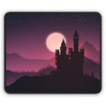 Castle Silhouette Gaming Mouse Pad — Mystical Moonlit Fantasy Desk Mat