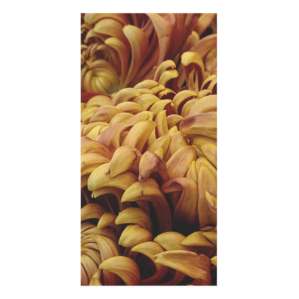 Floral Chrysanthemum Mink-Cotton Towel — Warm Golden Petal Print, Luxury Decorative Bath & Beach Towel