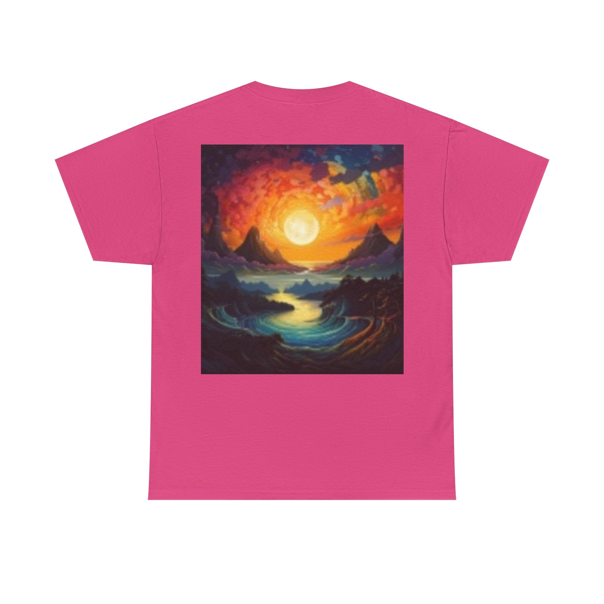Nature Scene T-shirt— Five Bears in  River & Sunset Landscape T-Shirt
