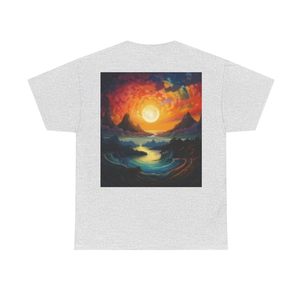 Nature Scene T-shirt— Five Bears in  River & Sunset Landscape T-Shirt