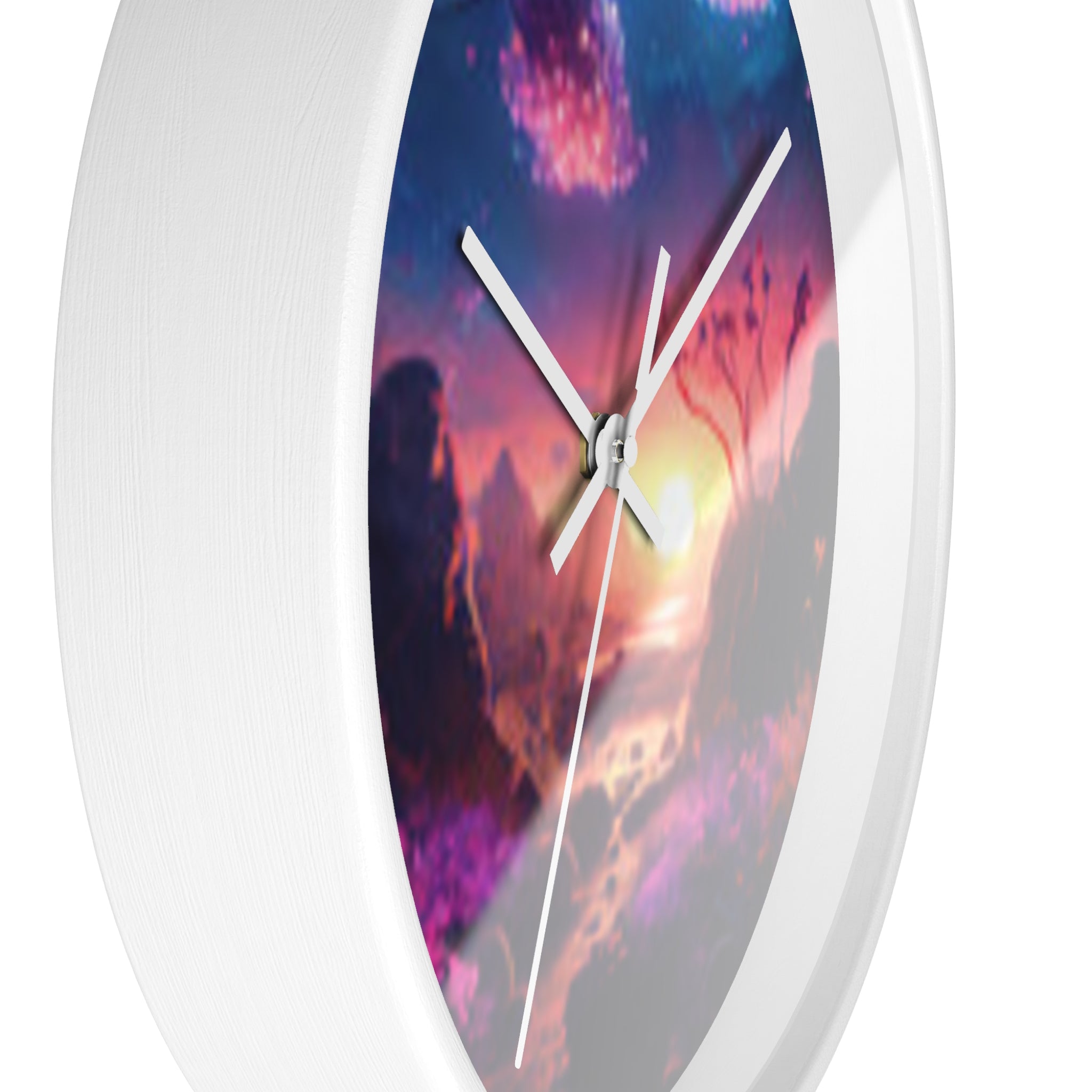 Dreamscape Sunset Wall Clock — Fantasy Landscape Art Clock