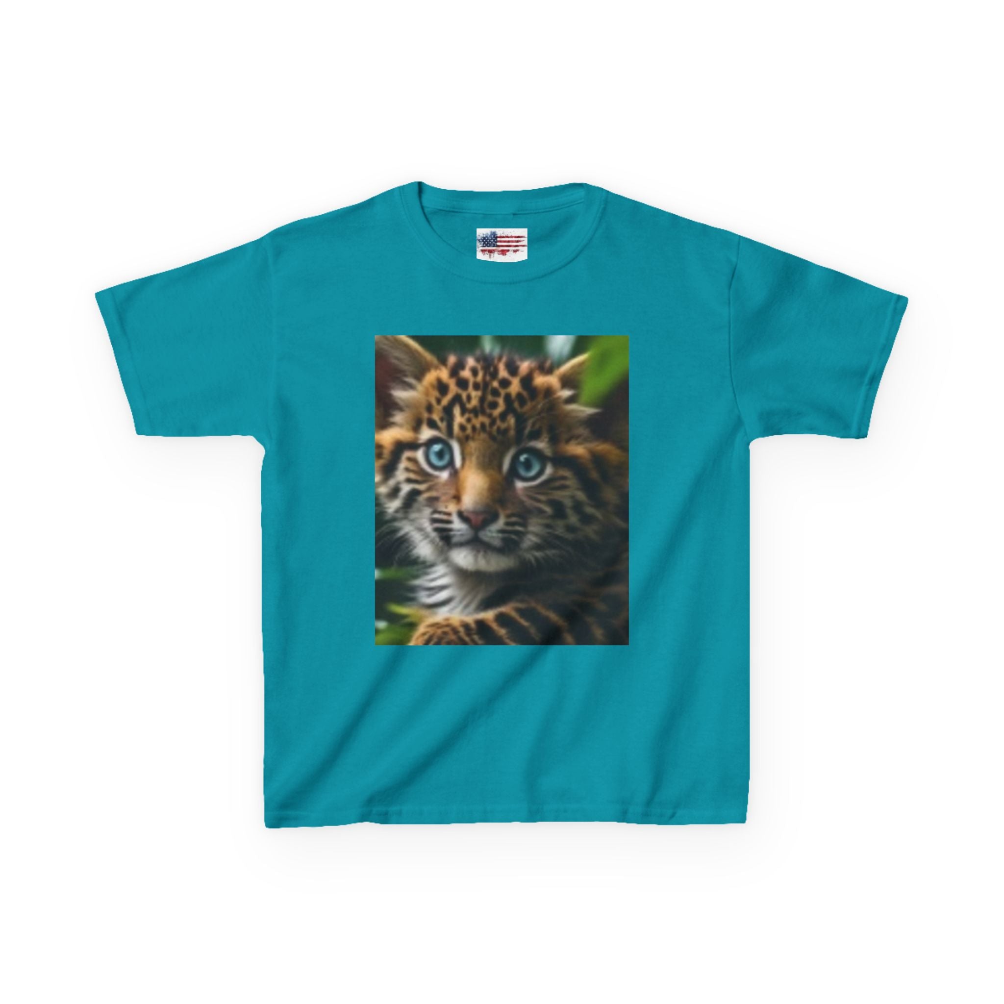 Kids Leopard Cub T-shirt — Colorful Leopard Print Back