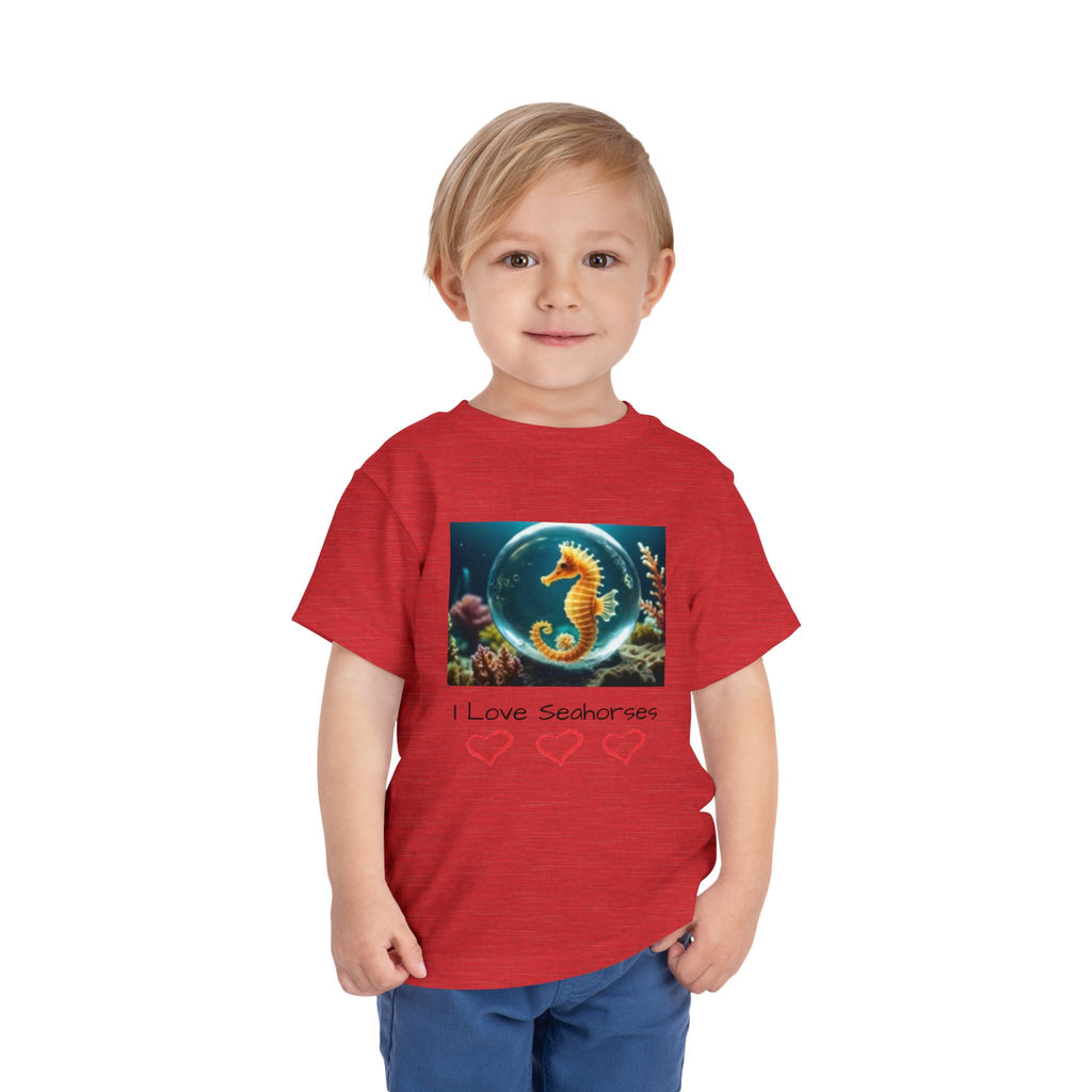 Toddler T-shirt — Cute Seahorse & Starfish Ocean Graphic