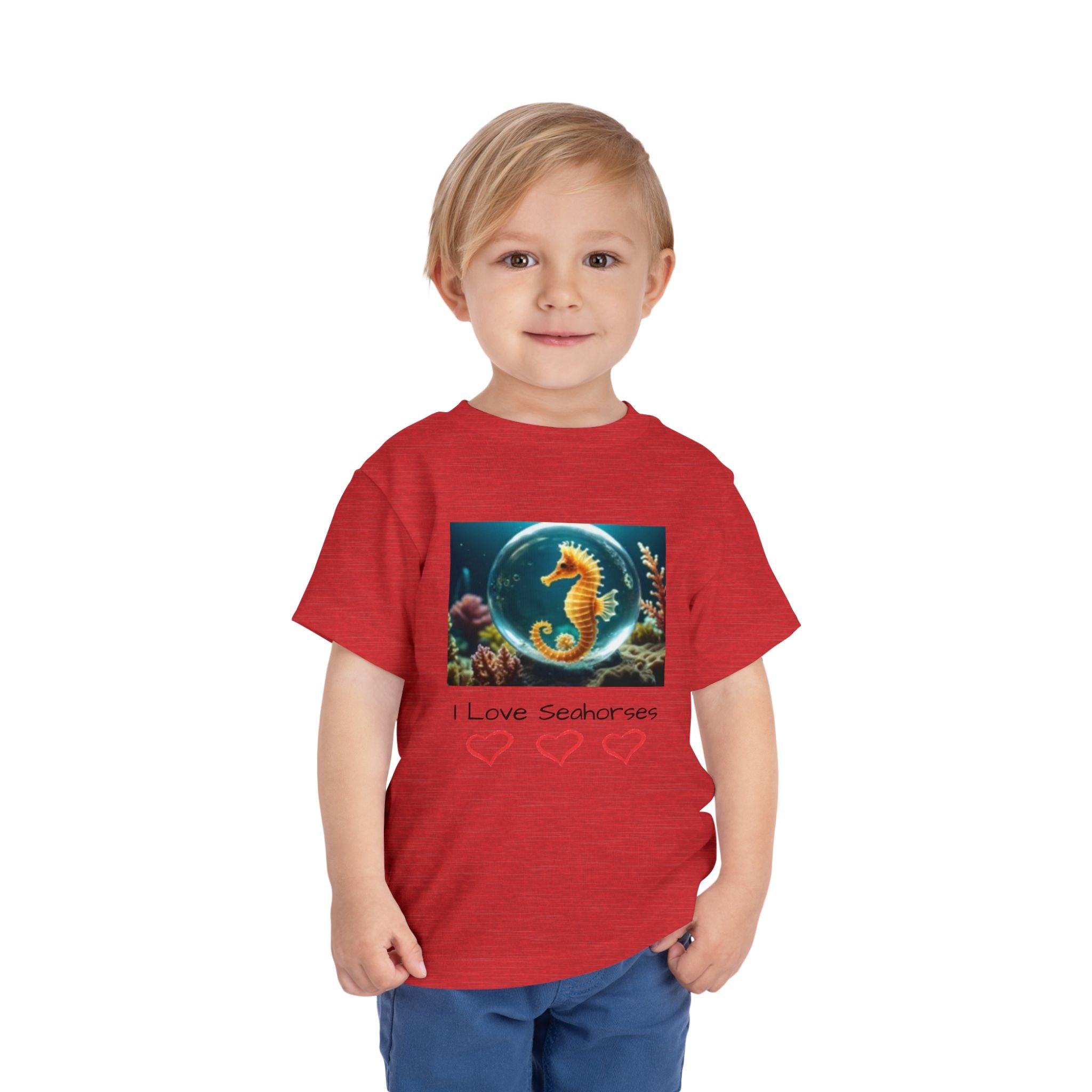 Toddler T-shirt — Cute Seahorse & Starfish Ocean Graphic