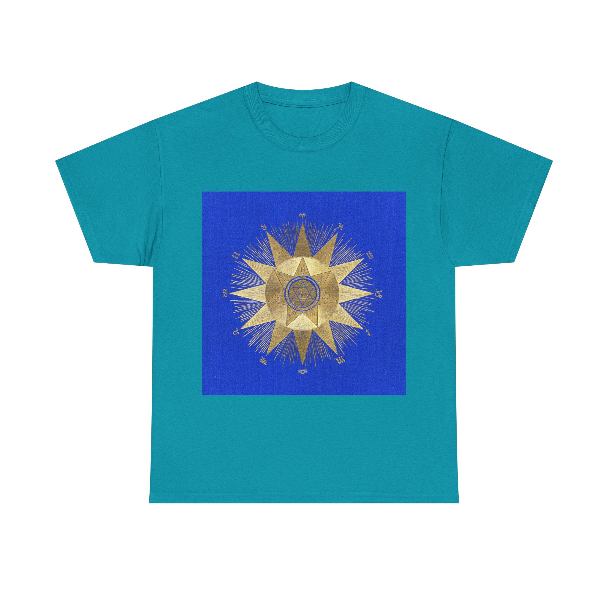 Gold Sunburst Compass T‑Shirt — Nautical Star Graphic Tee