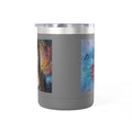 Mary Jordan Custom 15oz Travel Mug Tumbler — Personalized 'Enter text' Blue Floral Design & Heart