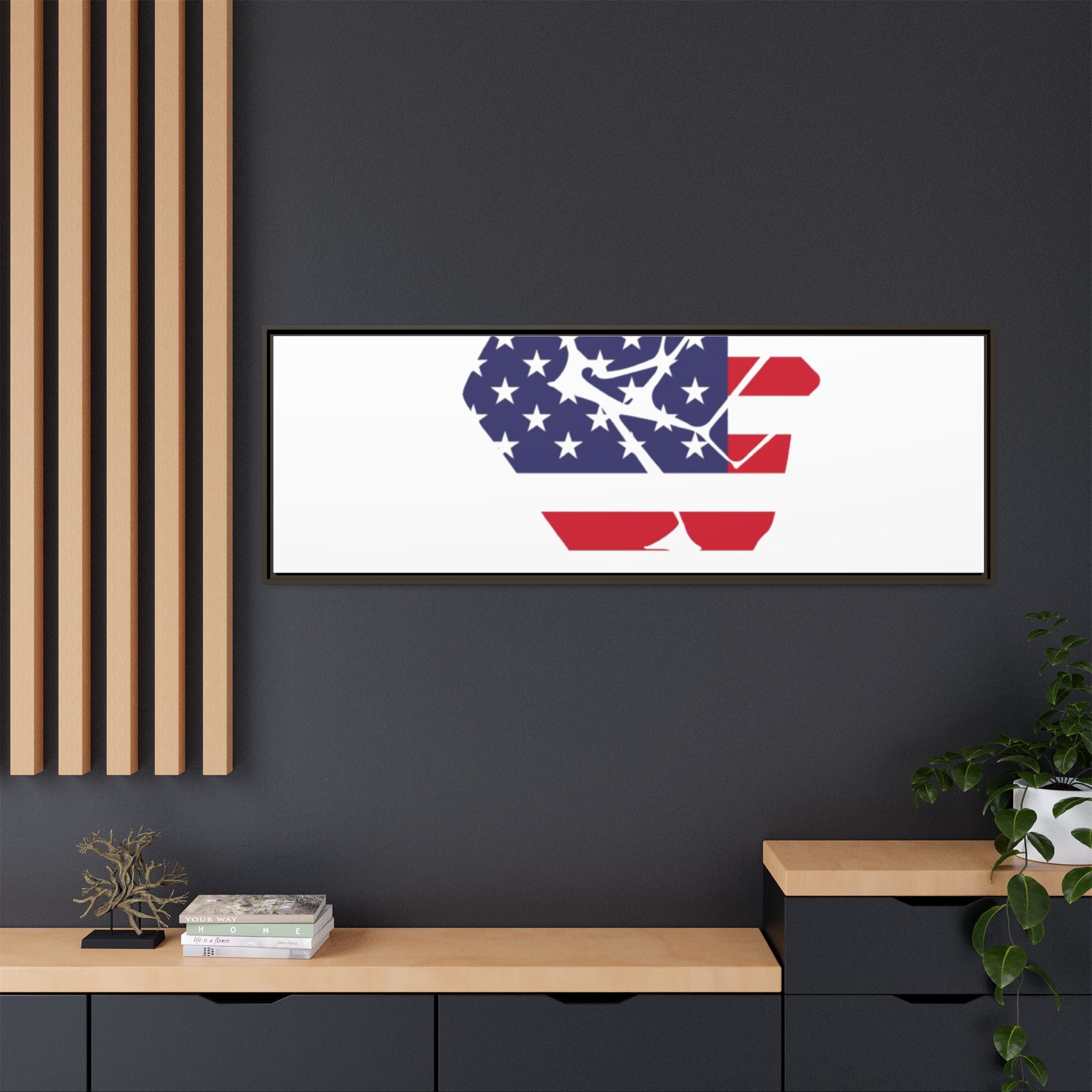 Framed Canvas Print – American Flag Fist Wall Art