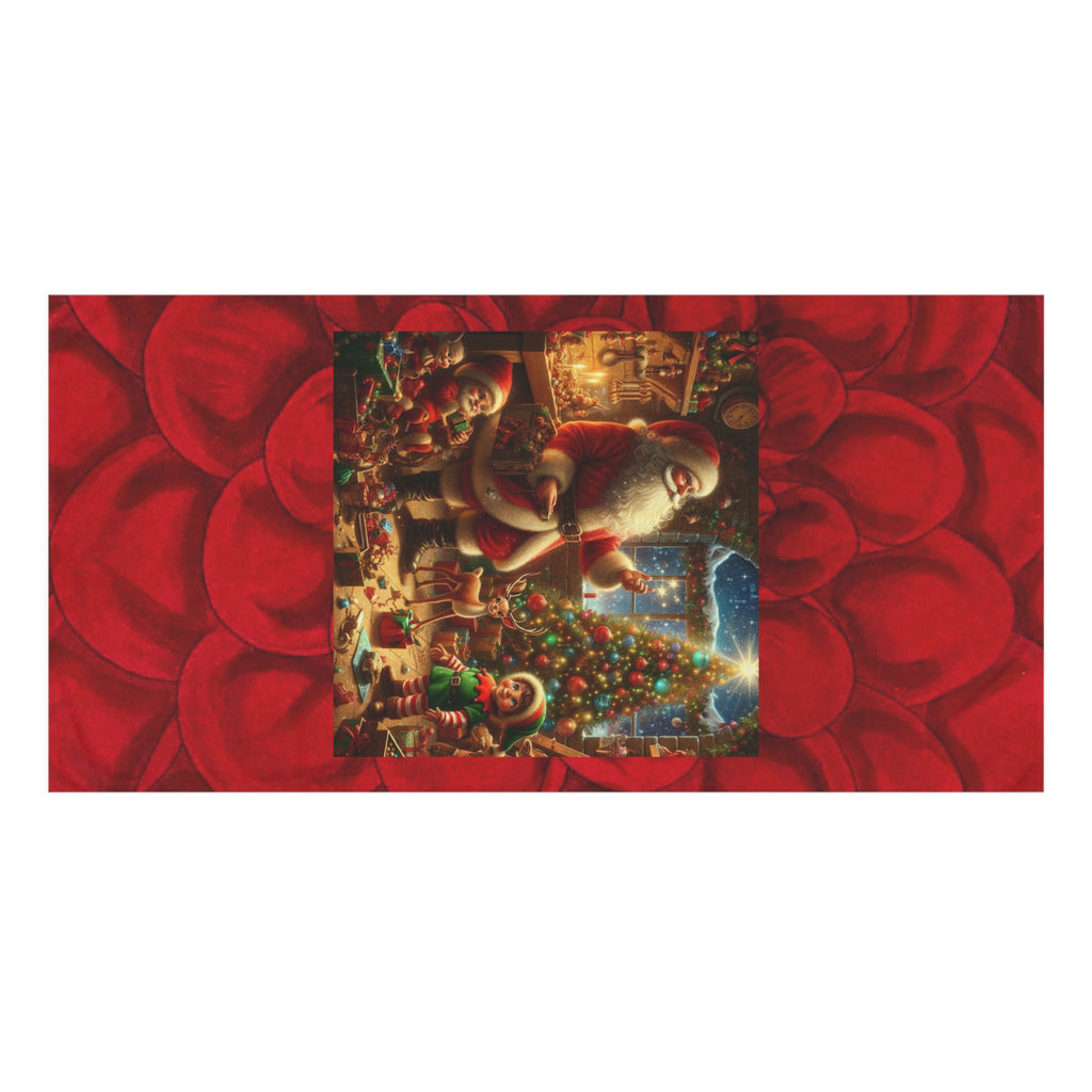 Christmas Santa Scene Mink-Cotton Towel