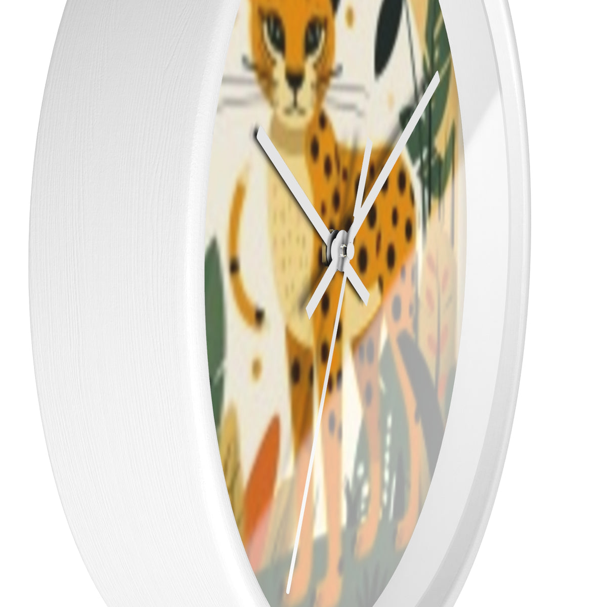 Cheetah Jungle Wall Clock — Cute Safari Nursery & Children  Decor