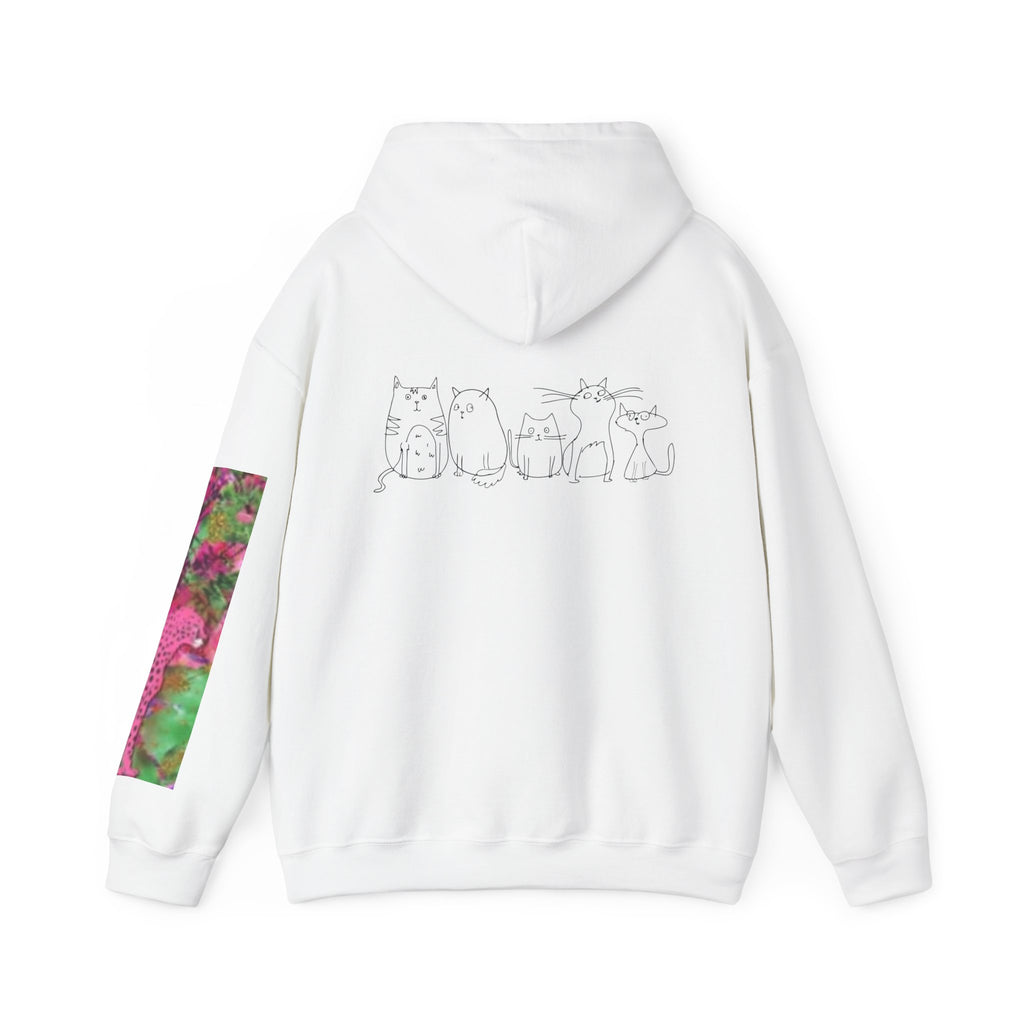 Cat Crew Hoodie — Colorful Curious Cats Graphic Sweatshirt