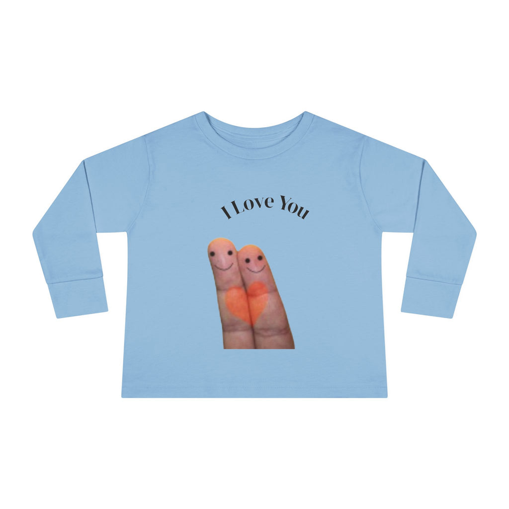 Toddler Tee — Cute Finger Friends I Love You Graphic Long-Sleeve Shirt