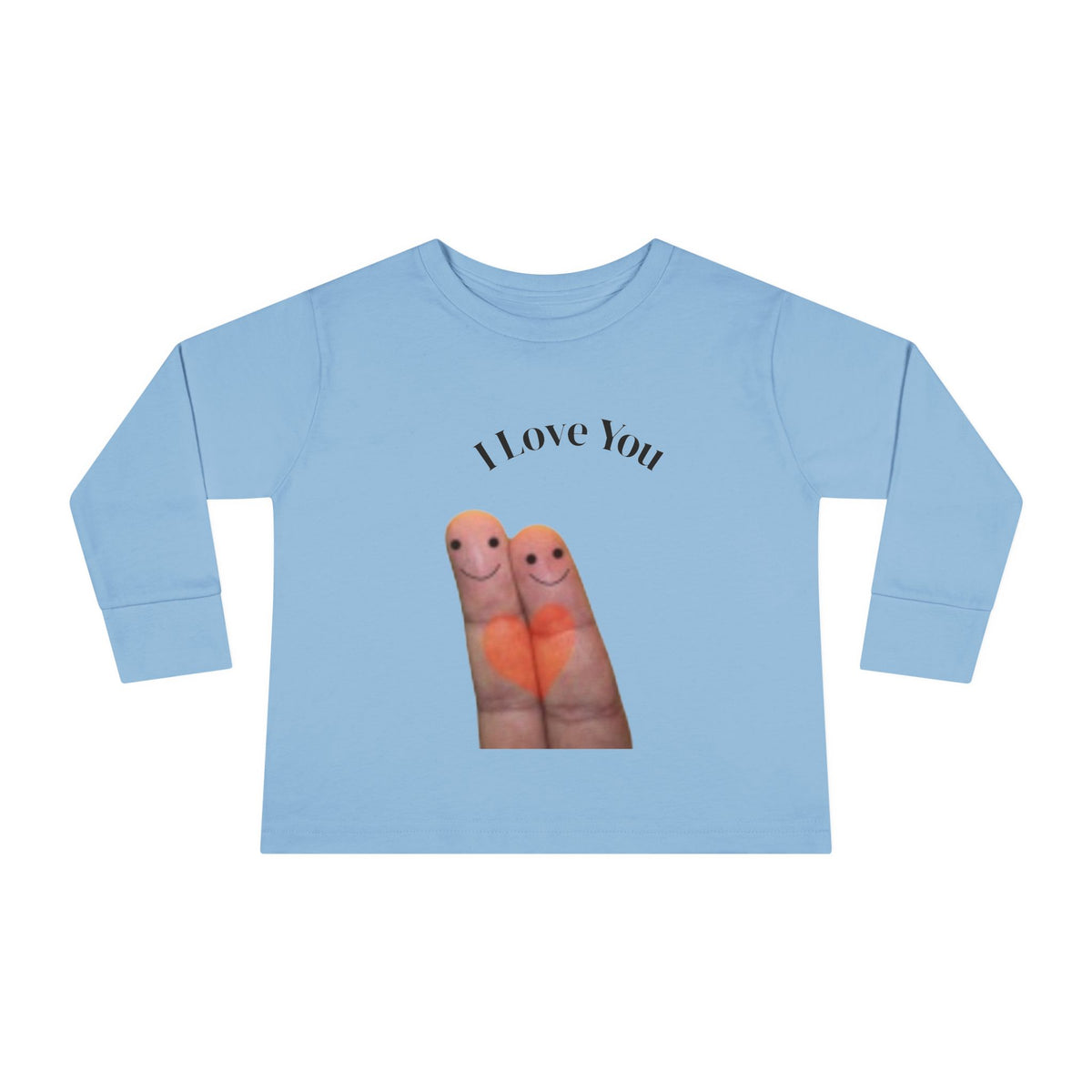 Toddler Tee — Cute Finger Friends I Love You Graphic Long-Sleeve Shirt