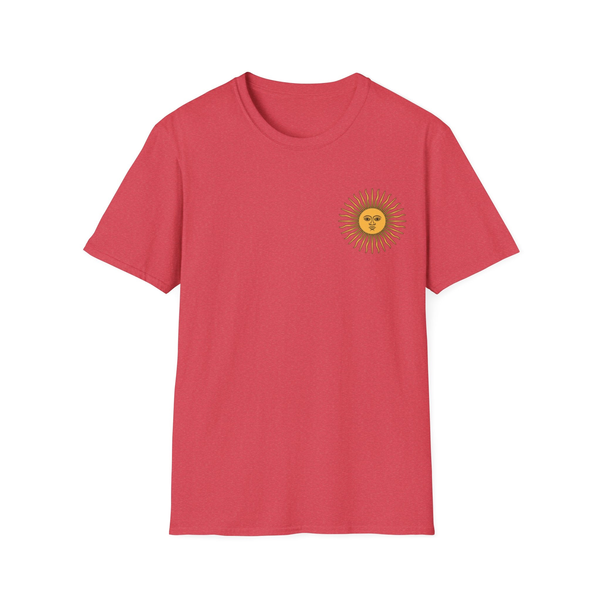 Sun Face Pocket Tee with Abstract Red Fox Back Print