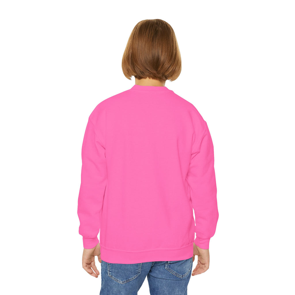 Youth Crewneck Sweatshirt — Colorful Cartoon Kittens Group Graphic