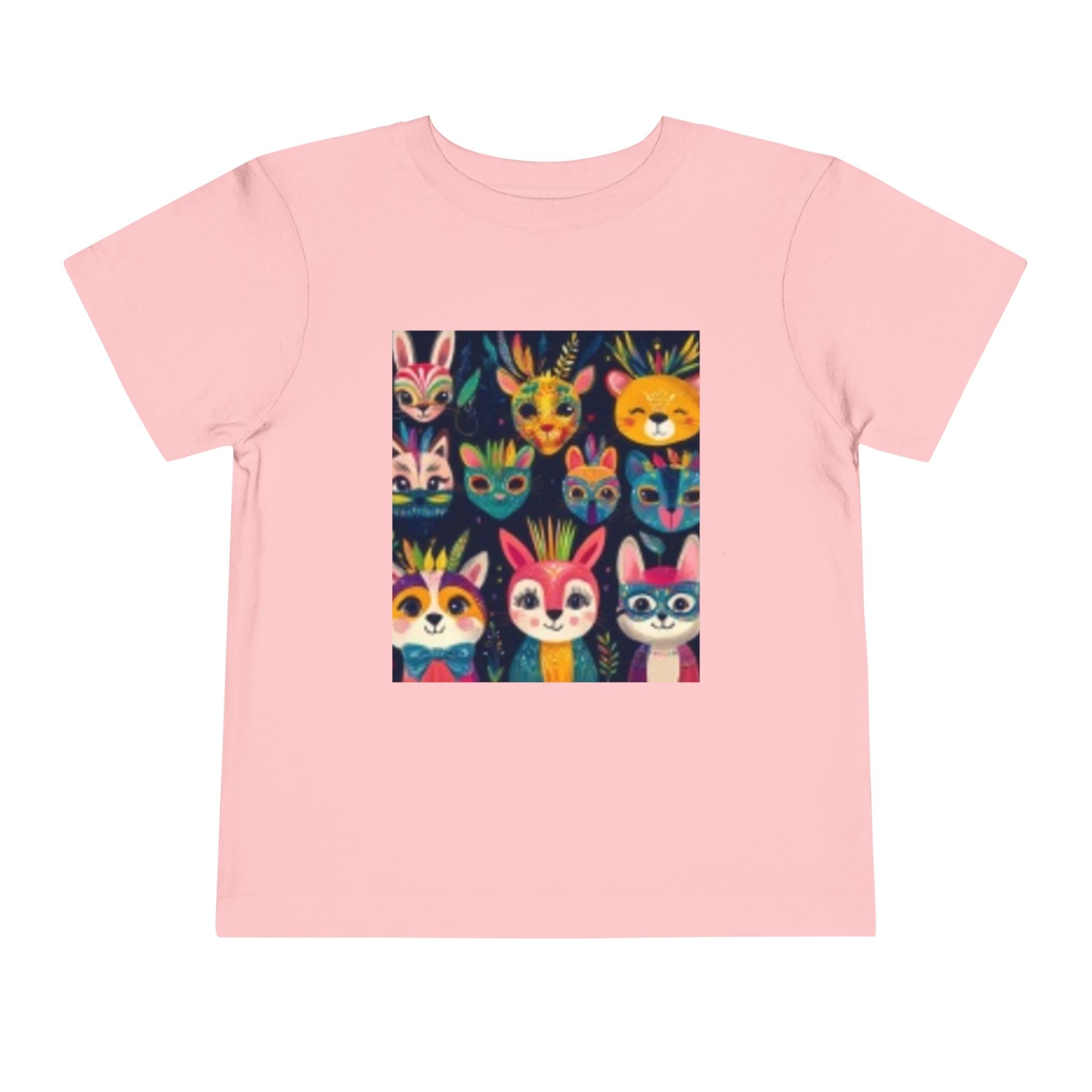 T-shirt pour tout-petits – T-shirt coloré pour tout-petits avec des visages d'animaux de la forêt