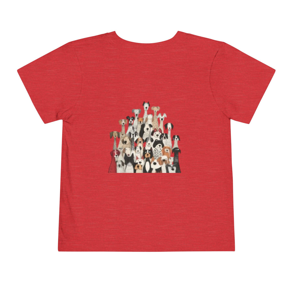 Toddler Short Sleeve T-shirt USA Flag & Cartoon Dogs
