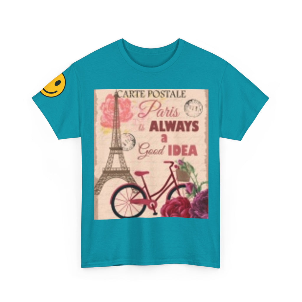 Paris Vintage Bicycle Tee — "Paris is Always a Good Idea" Graphic T-Shirt