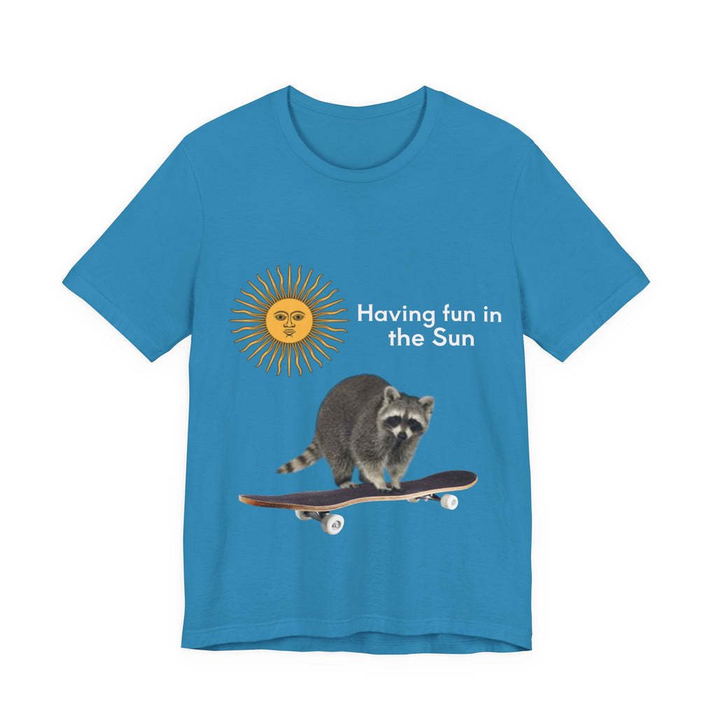 Raccoon Riding Skateboard T-Shirt — Cute Skate & Wildlife Graphic Tee