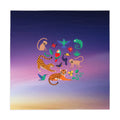 Jungle Sunset Tablecloth — Colorful Tropical Animals Centerpiece Print