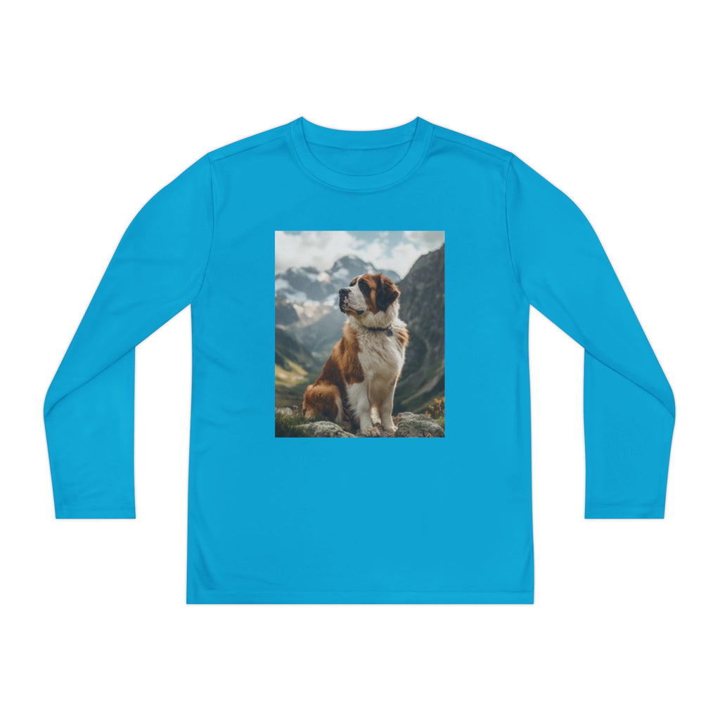 Youth Long Sleeve Tee — St. Bernard Mountain Dog Print