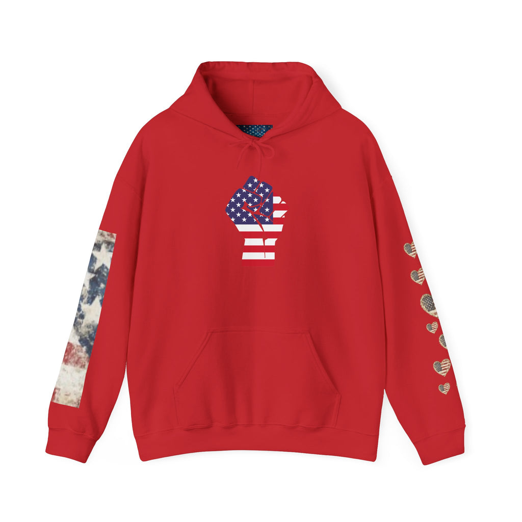 TRUMP a du Cran Drapeau américain Sweat à capuche graphique — Poing patriotique