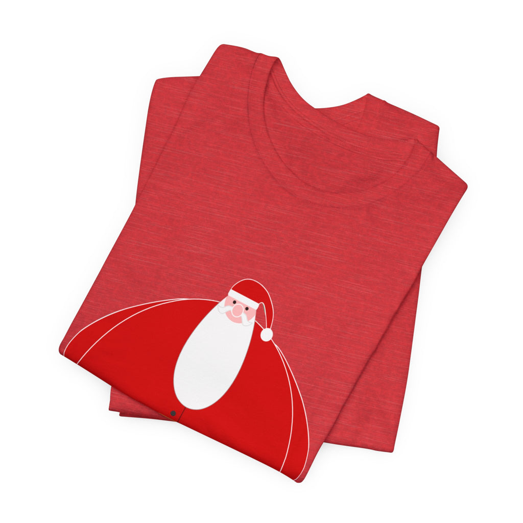 Santa Claus Graphic Tee — Cute Round Santa Christmas T-Shirt