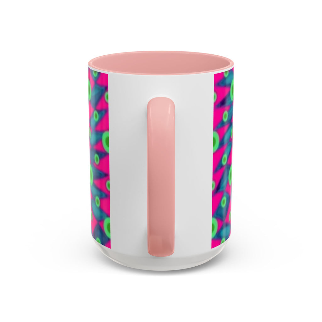 Abstract Neon Pattern Coffee Mug — Vibrant Retro Geometric Accent Mug (11/15oz)