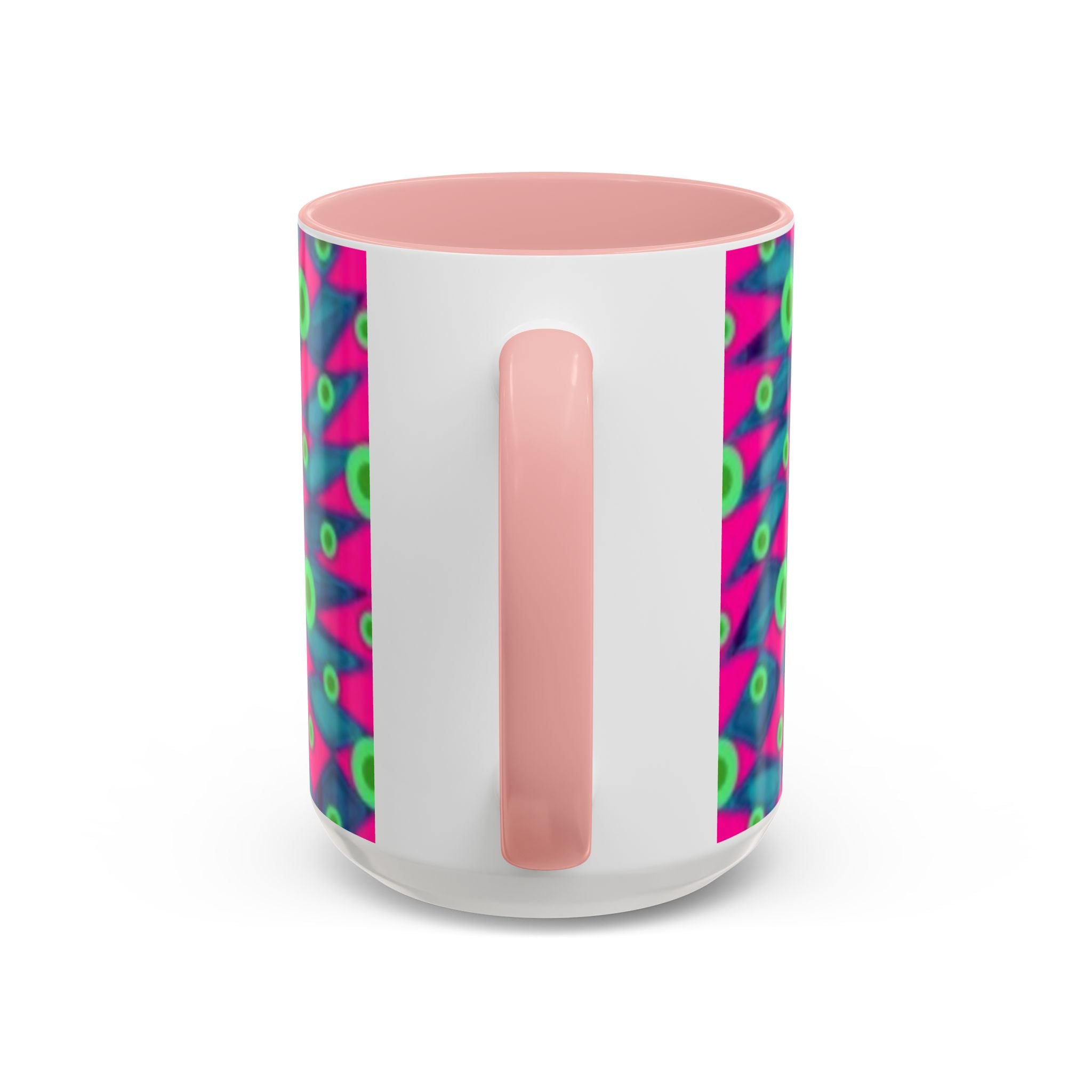 Abstract Neon Pattern Coffee Mug — Vibrant Retro Geometric Accent Mug (11/15oz)