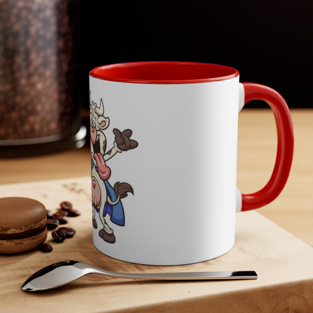 Funny Cow Beer Accent Mug — Pink Interior Coffee Cup for Farm, Brewery & Party Gifts